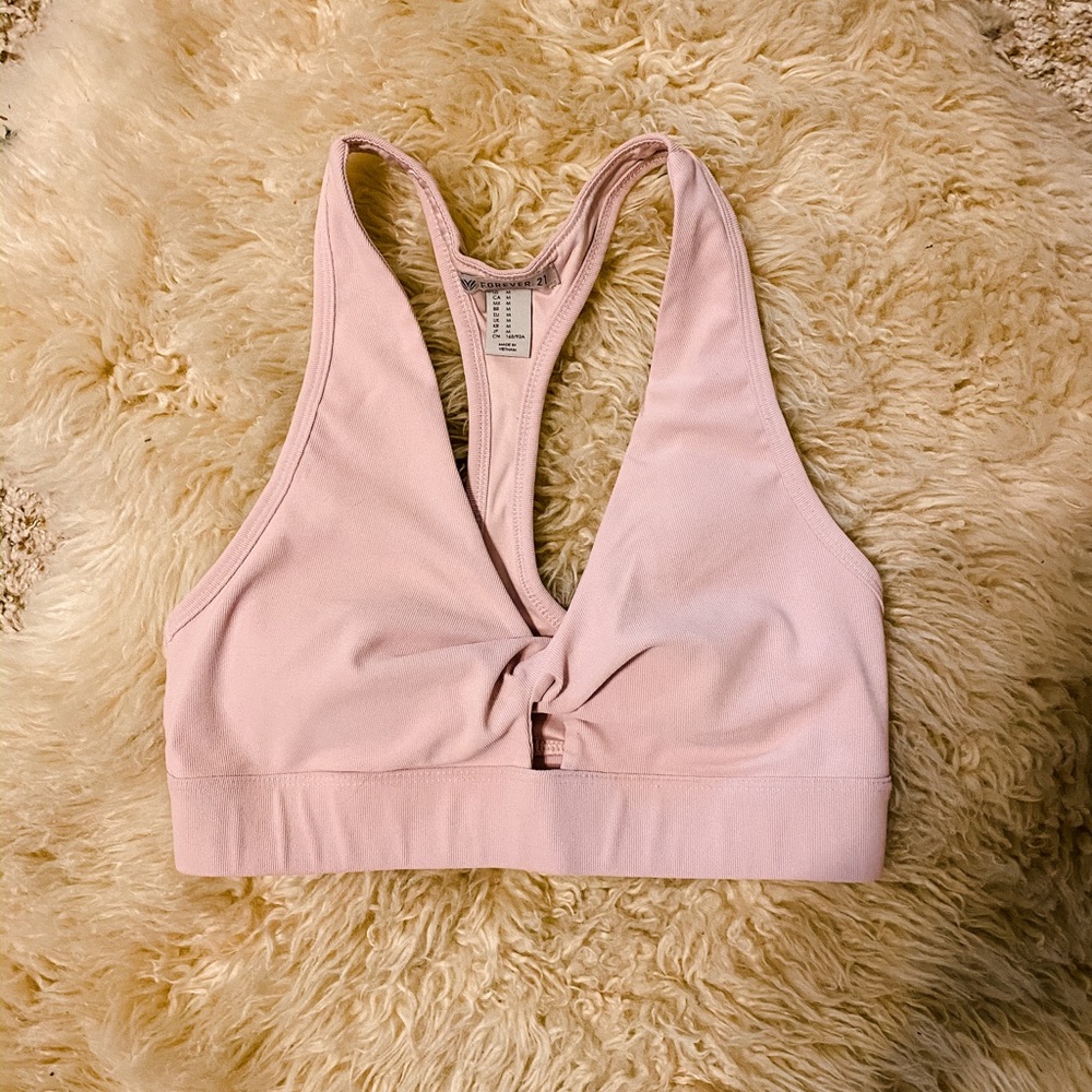 Forever 21 ActiveWear Keyhole Blush Sports Bra